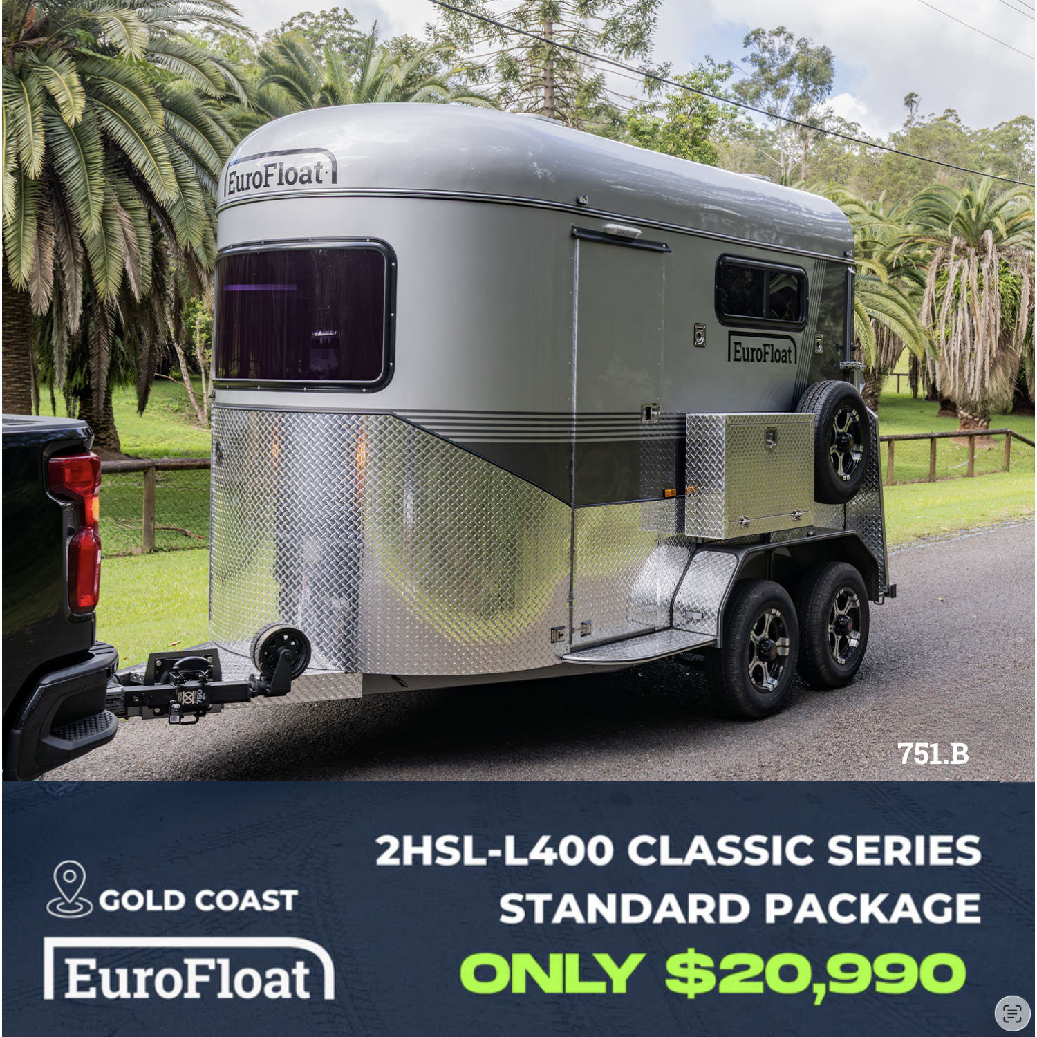 2 Horse Straight Load Float L400 RN Classic