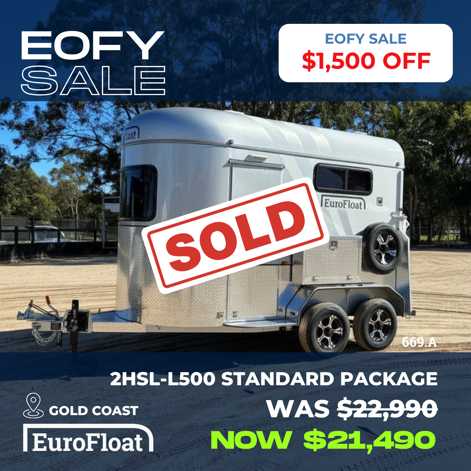 2 Horse Straight Load Float L500 RN