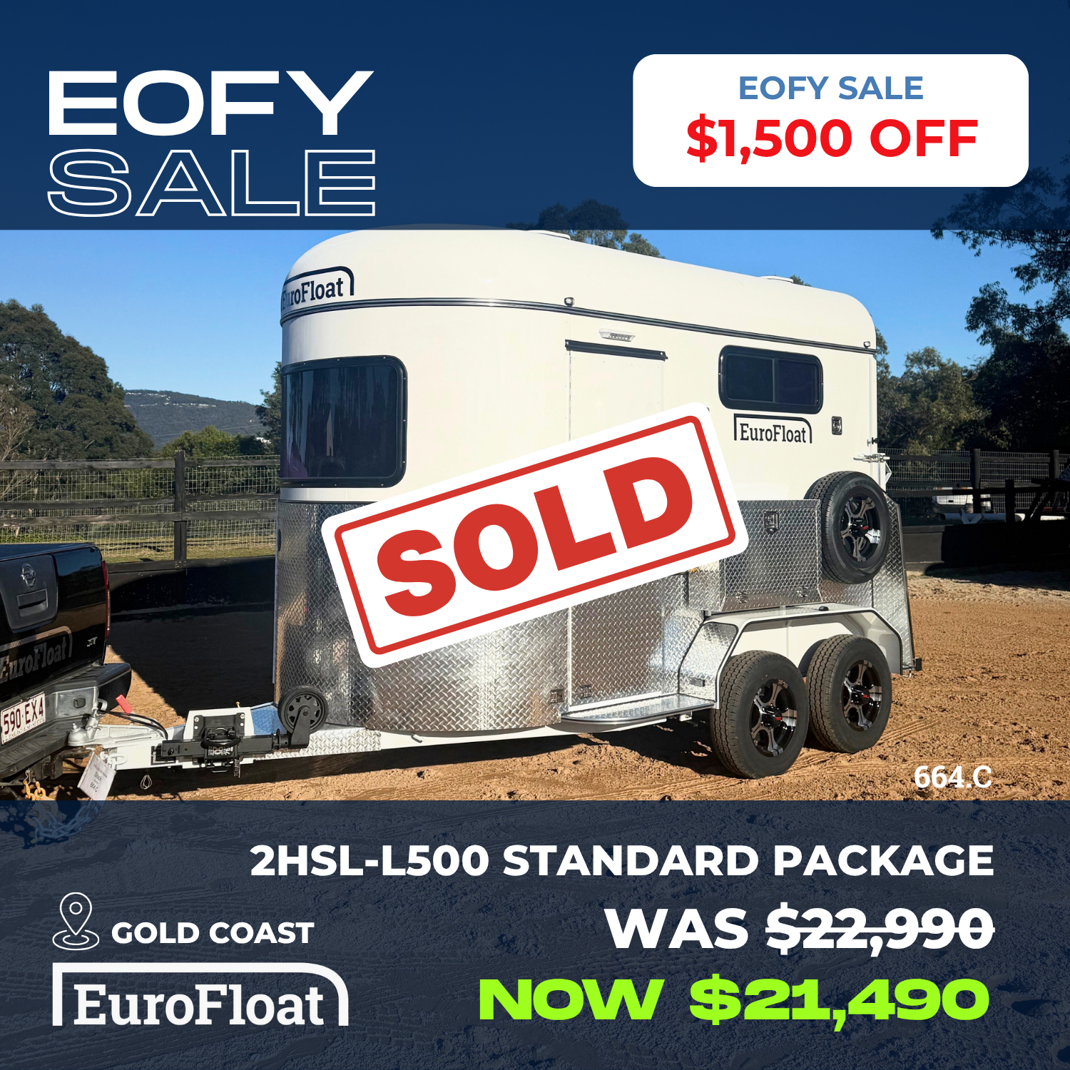 2 Horse Straight Load Float L500 RN