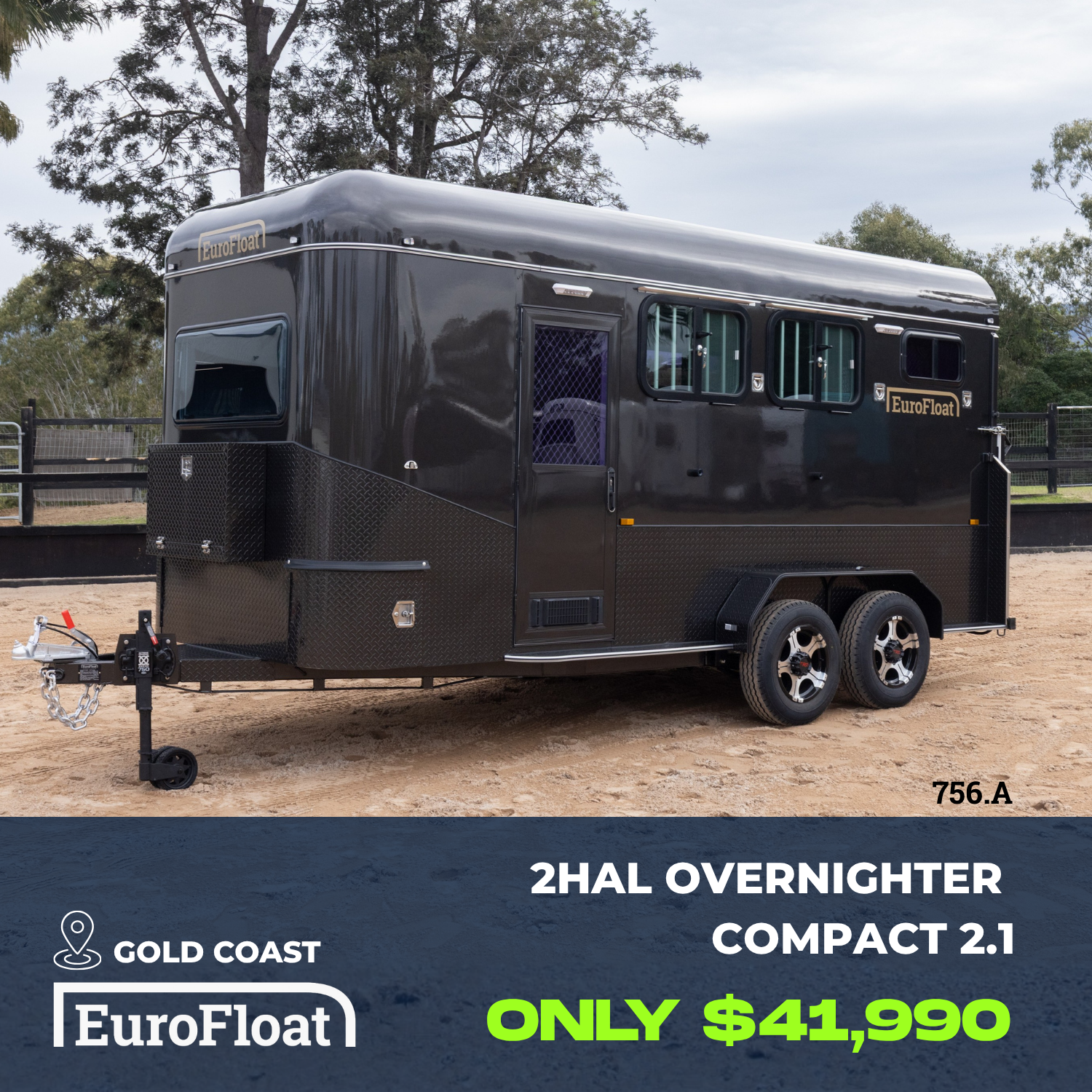 2 Horse Angle Load Camper Float Compact Overnighter SN 2.1
