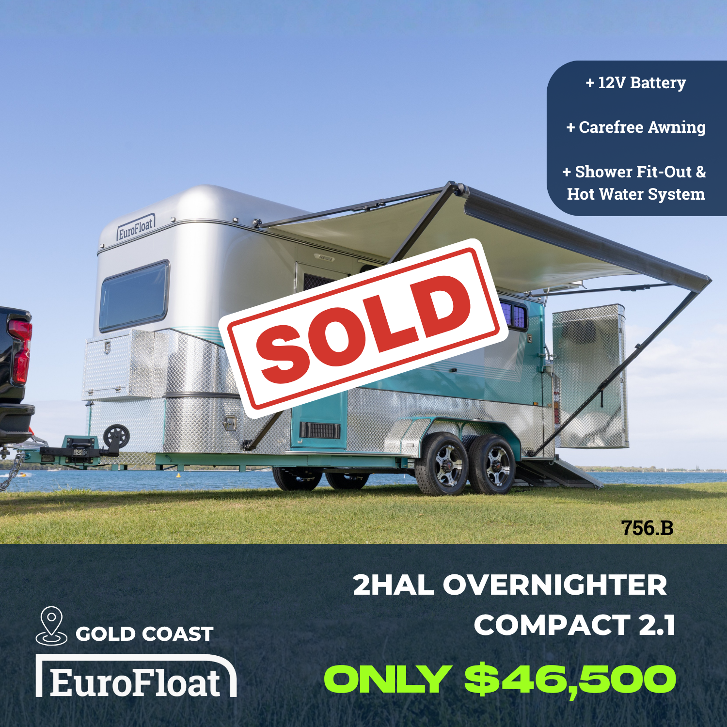2 Horse Angle Load Camper Float Compact Overnighter SN 2.1