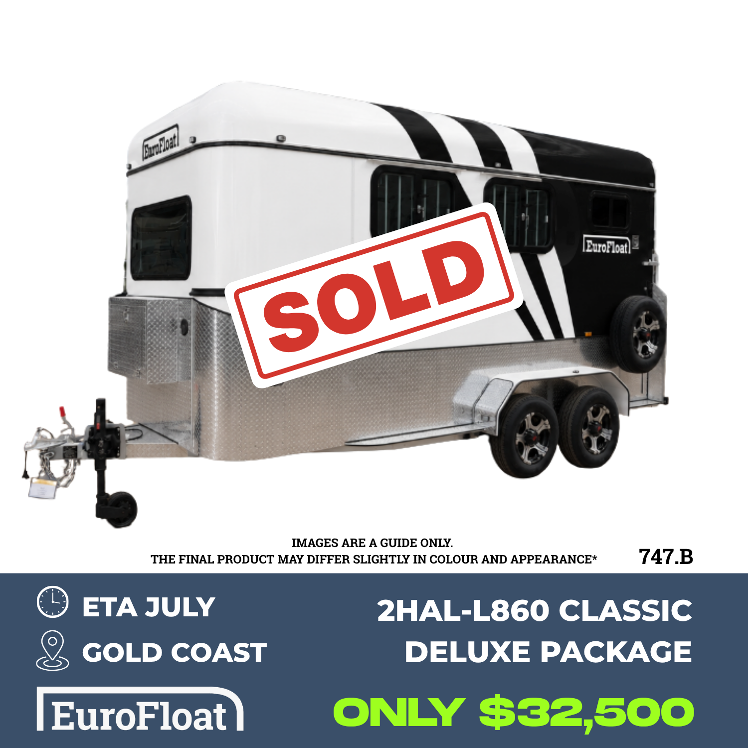 2 Horse Angle Load Camper Float L860 SN 747.B