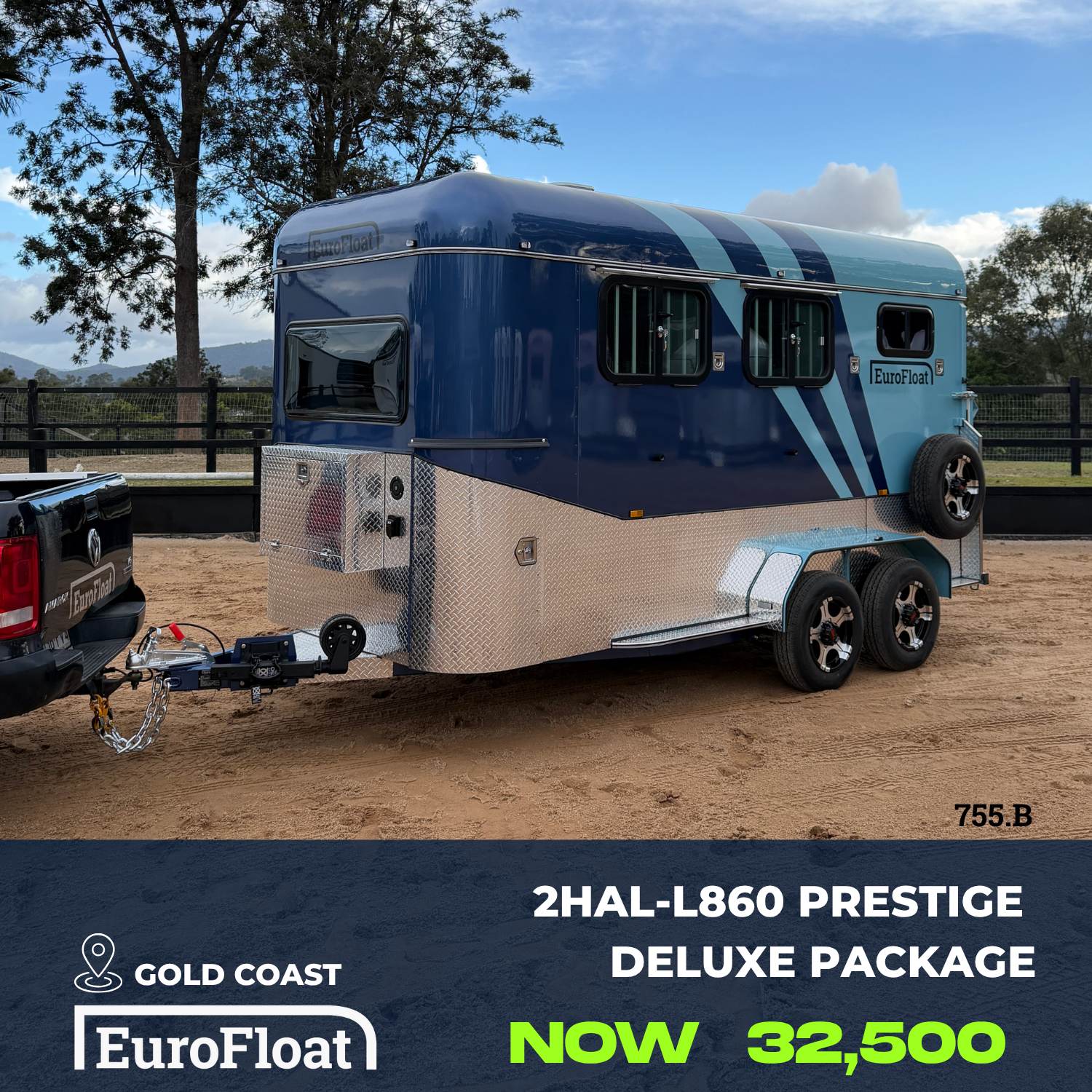 2 Horse Angle Load Camper Float L860 SN