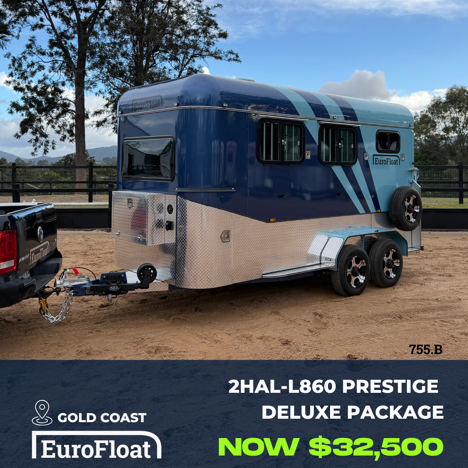 2 Horse Angle Load Camper Float L860 SN