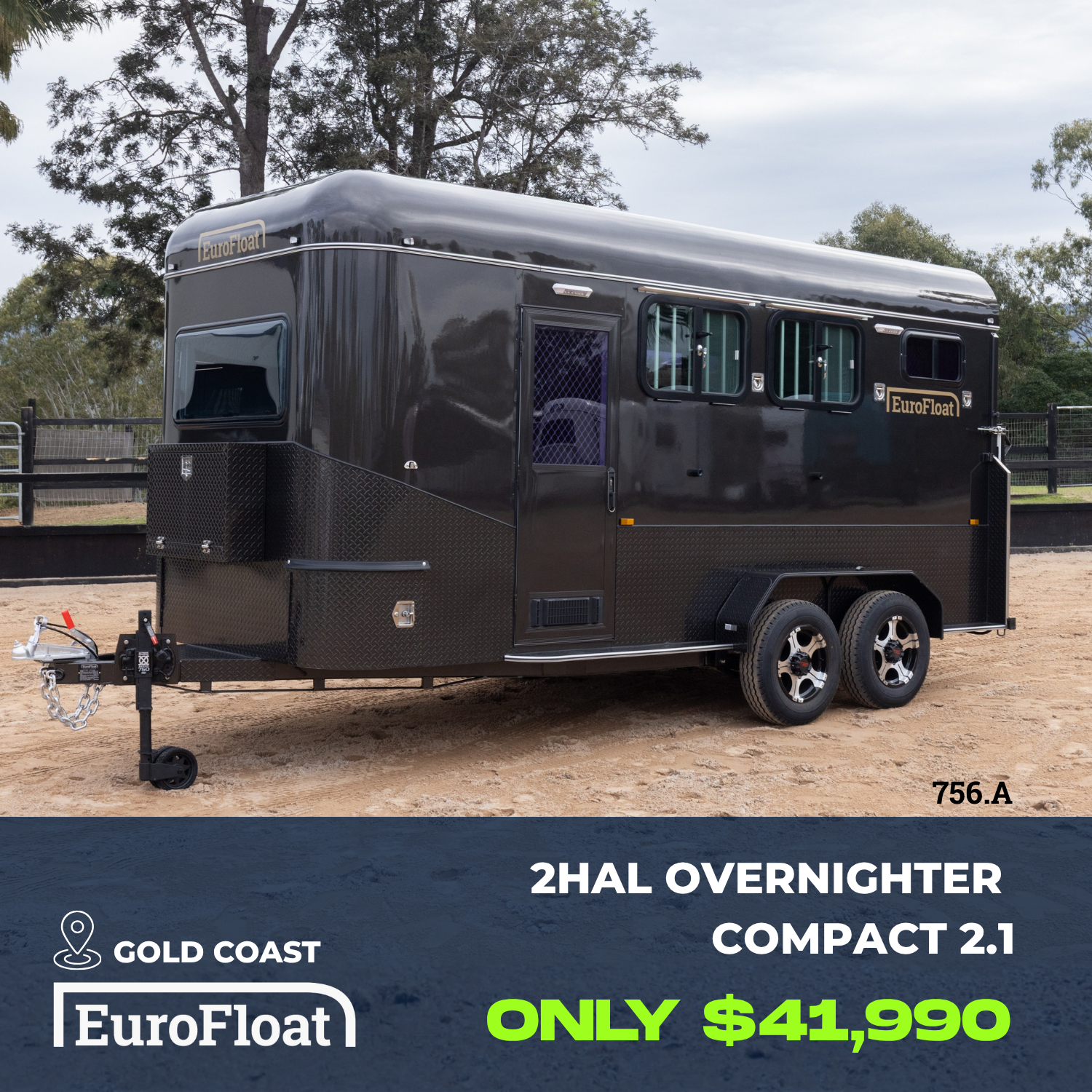 2 Horse Angle Load Camper Float Compact Overnighter SN 2.1