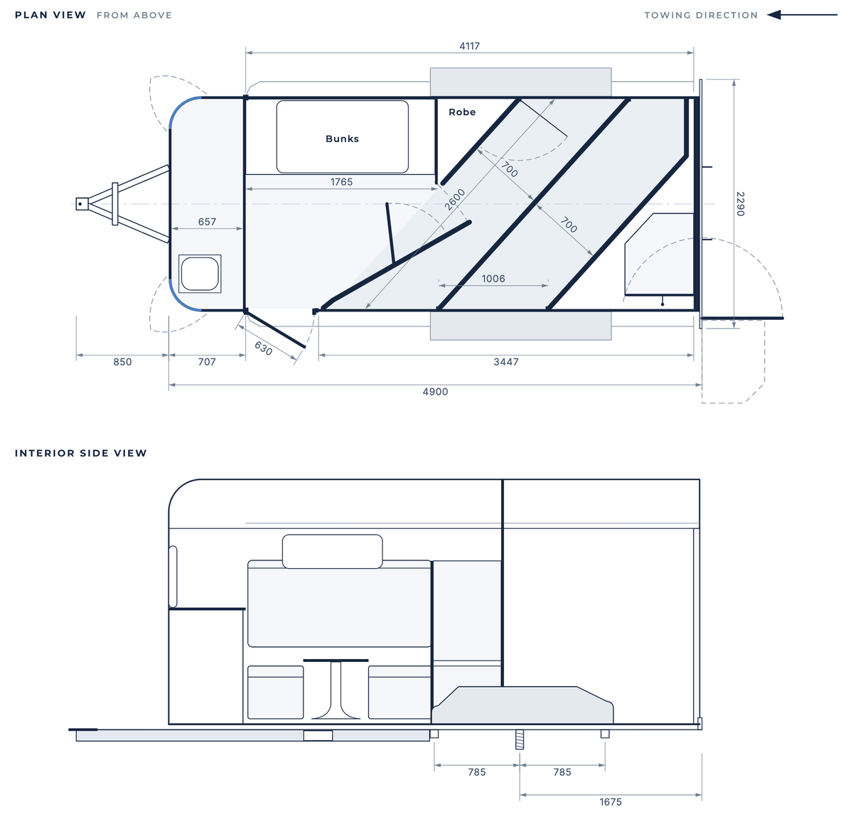 Floor plan of the 2 Horse Angle Load Camper Float Compact Overnighter SN 1.0