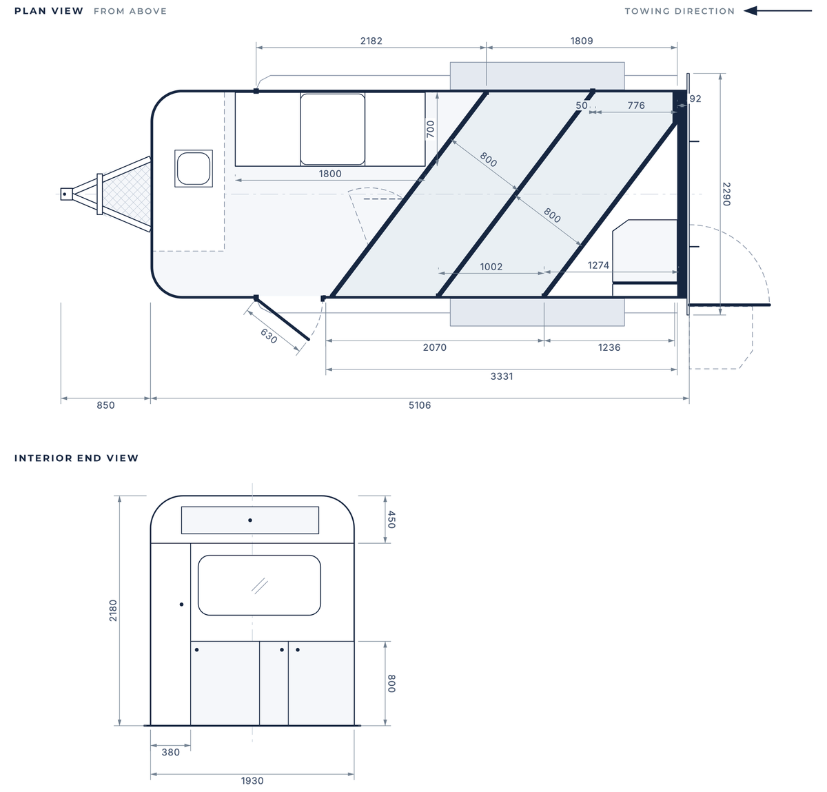 Floor plan of the 2 Horse Angle Load Camper Float Mid Overnighter SN 1.0