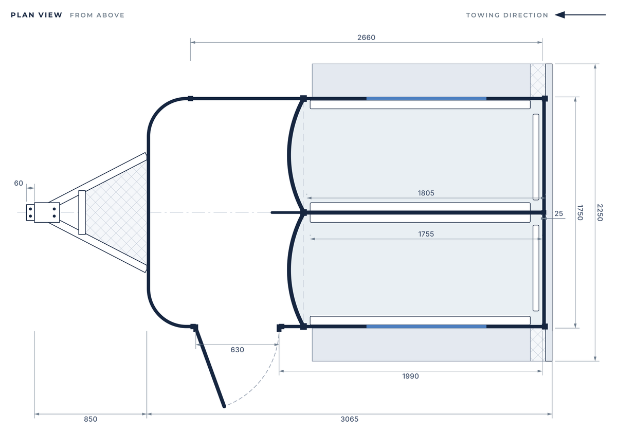 Floor plan of the 2 Horse Straight Load Float S SN