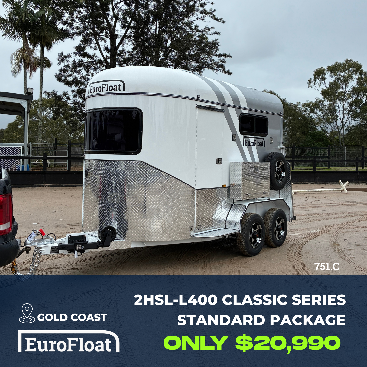2 Horse Straight Load Float L400 RN Classic