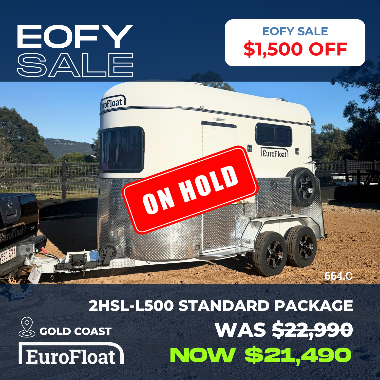 2 Horse Straight Load Float L500 RN