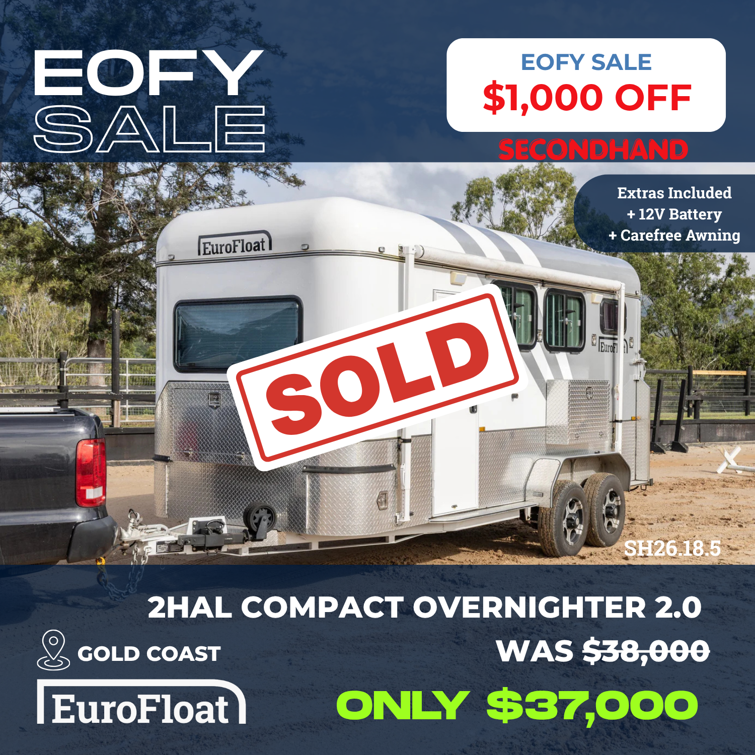 2 Horse Angle Load Camper Float Compact Overnighter SN 2.0