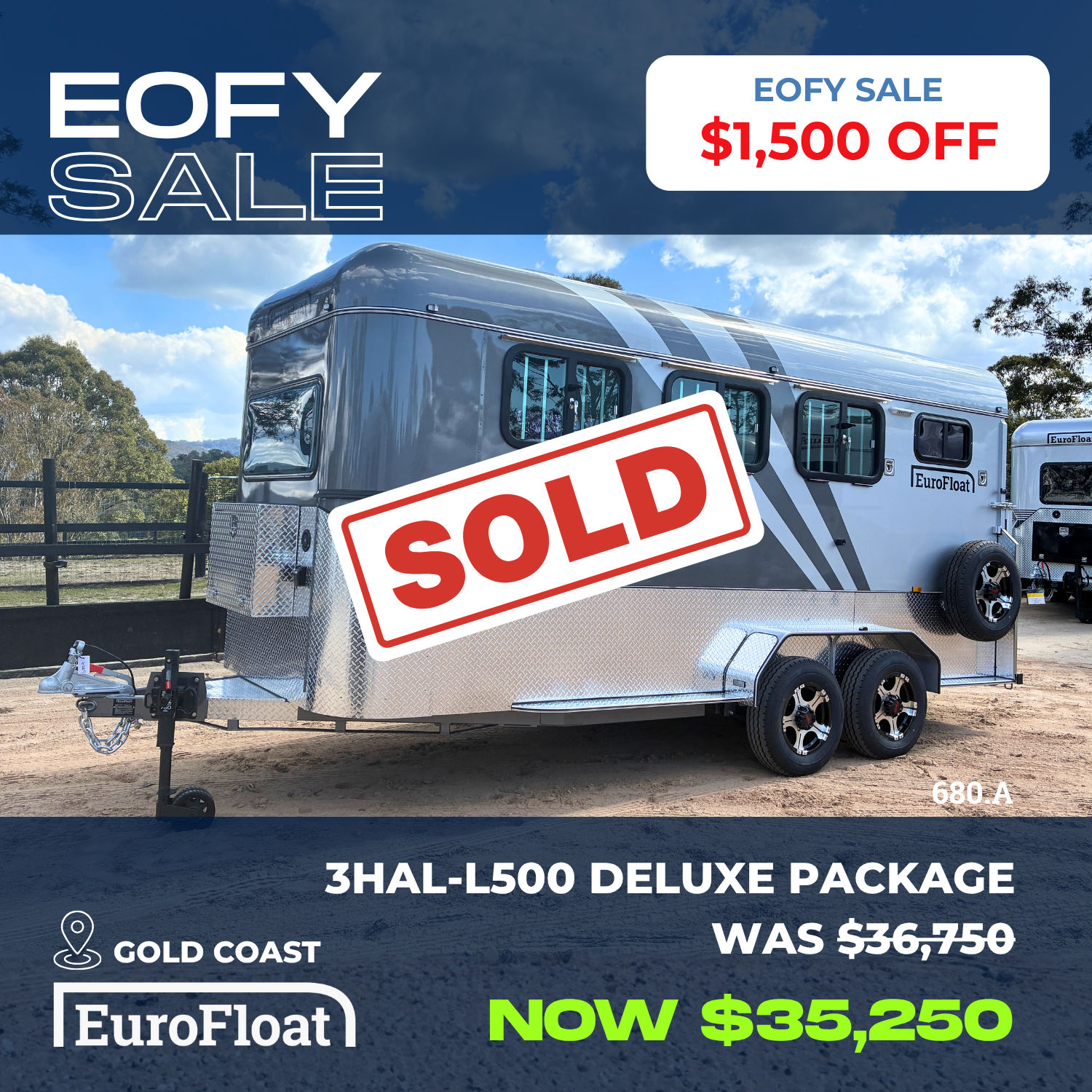 3 Horse Angle Load Camper Float L500 SN