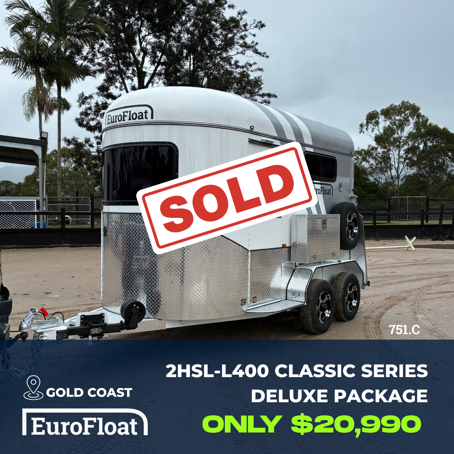 2 Horse Straight Load Float L400 RN Classic