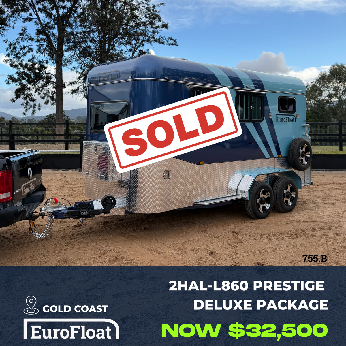 2 Horse Angle Load Camper Float L860 SN