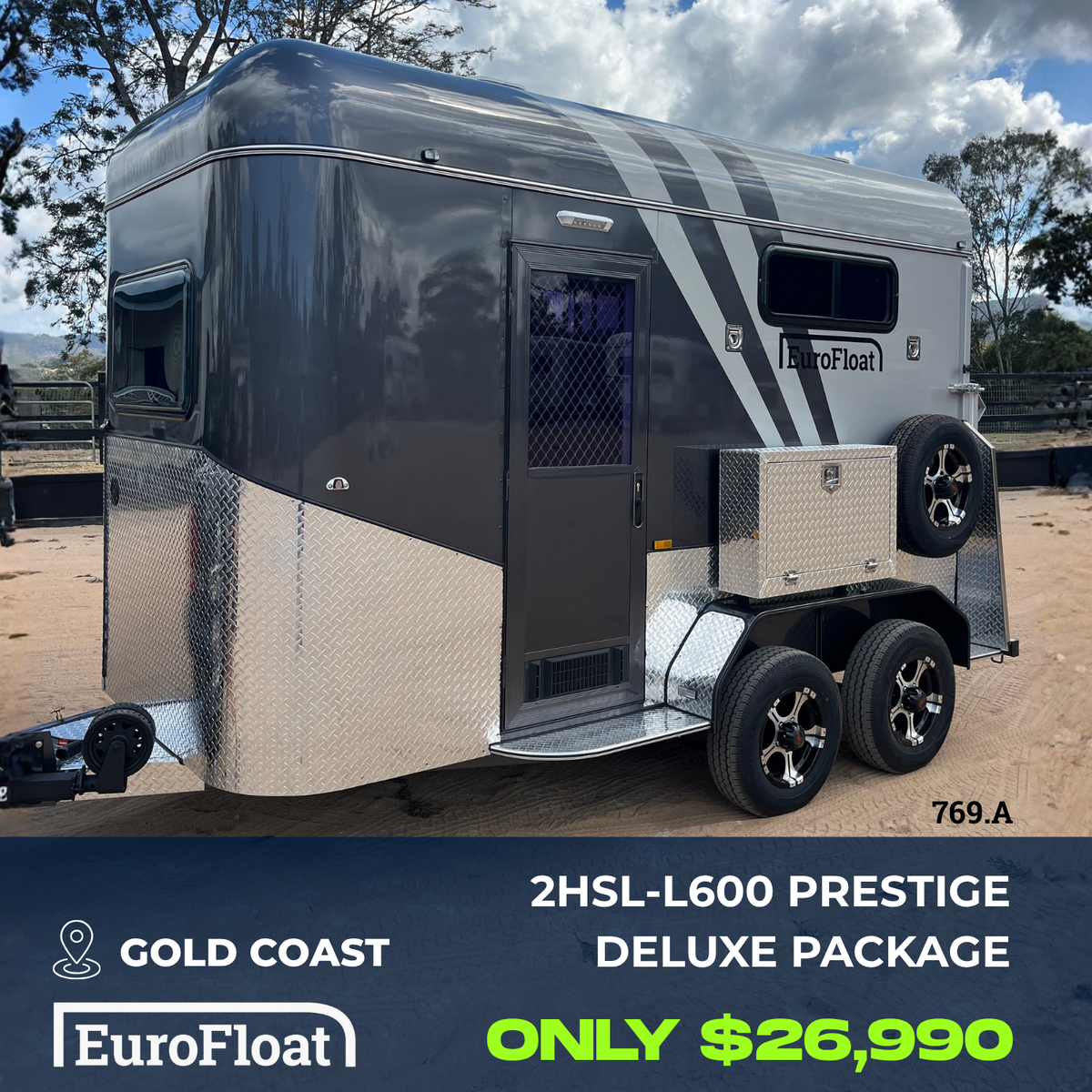 2 Horse Straight Load Camper Float L600 SN
