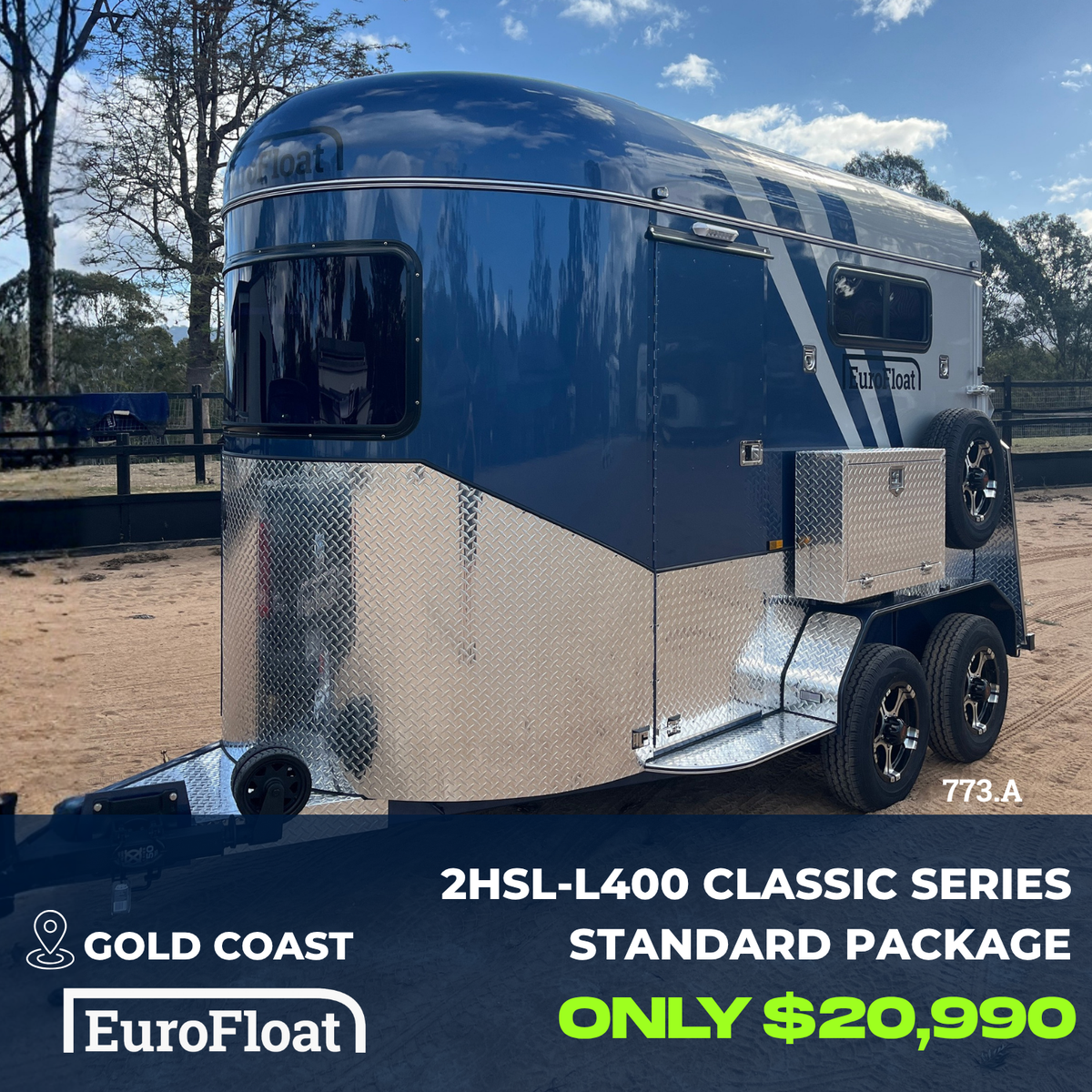 2 Horse Straight Load Float L400 RN Classic