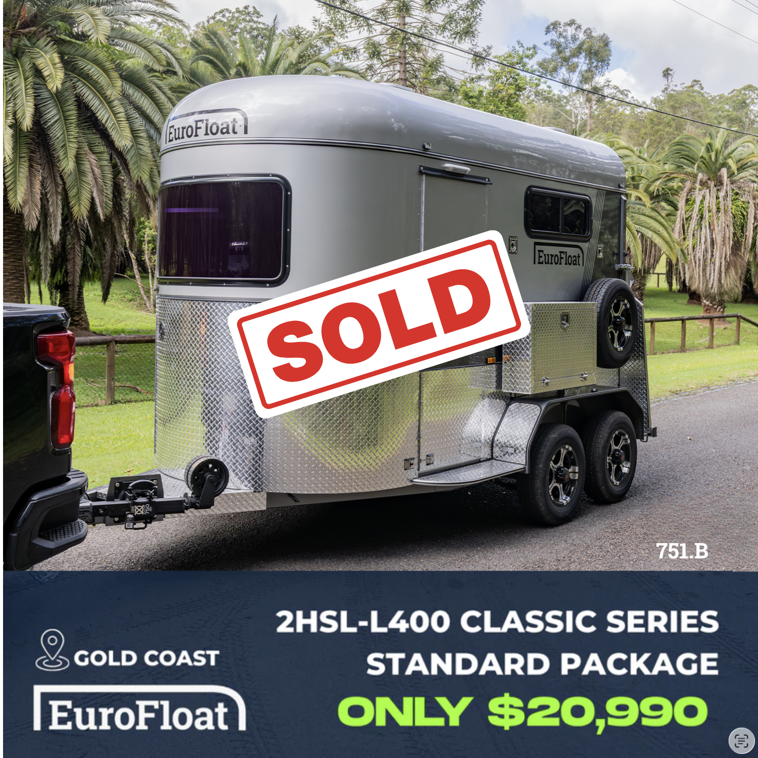 2 Horse Straight Load Float L400 RN Classic