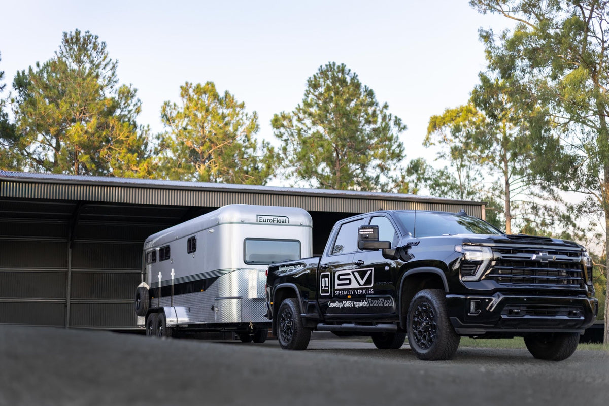 Silverado HD hitched to a silver EuroFloat